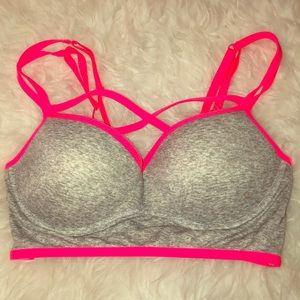 Victoria’s Secret PINK Padded Sports Bra Gray M